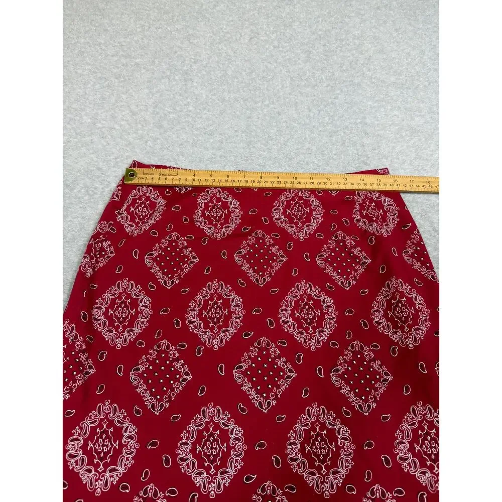 Y2K Sonoma Womens Size 10 Red Bandana Print Mini Skirt
